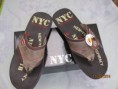 Chanclas NYC de piel color cuero talla 40-46